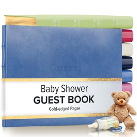 Gallery Leather Baby Shower Guest Book - Acadia Hydrangea