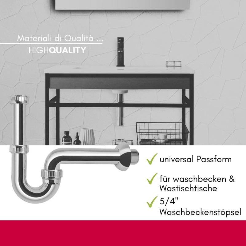 Schläfer 4395113 | Chrome ABS 1 1/4 Siphon, S-shaped Siphon