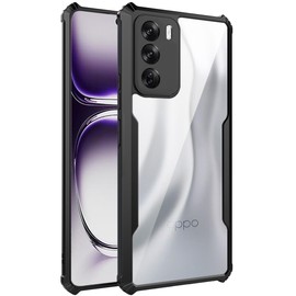 TPDRUY Funda para OPPO Reno12 5G Case Transparente Uso Rudo Acrílico PC, Borde Flexible TPU Cover, Protectora de Cámara Lente Shockproof Rigido Carcasa Bumper DF