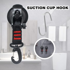 Wkmamo Pack of 4 Suction Cup Anchor, Car Suction Cups, Suction Cups, Camping with Attachment Hooks, Tying Up, with 8 S Hooks, for Car Suction Cup, Awnings