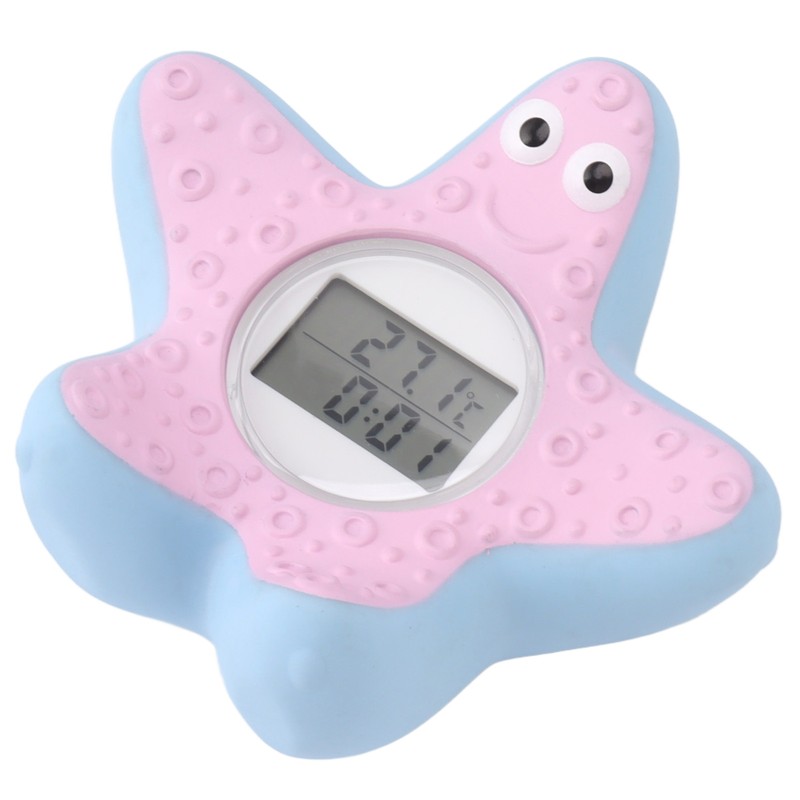 Baby Water Thermometer Starfish Clock Timing 3 Color Light Floating