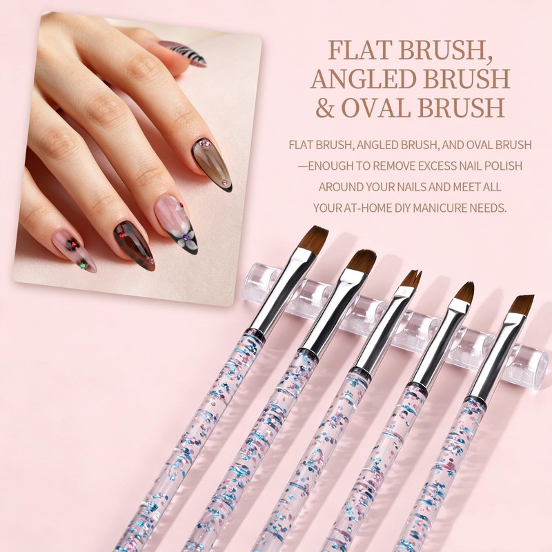 20 Pcs Nail Art Brushes and 40 Pcs Nail Stickers,