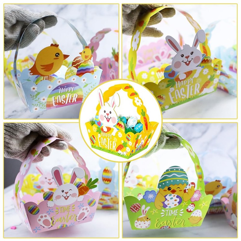 Pack of 12 Easter Baskets Craft Paper, Easter Basket Craft