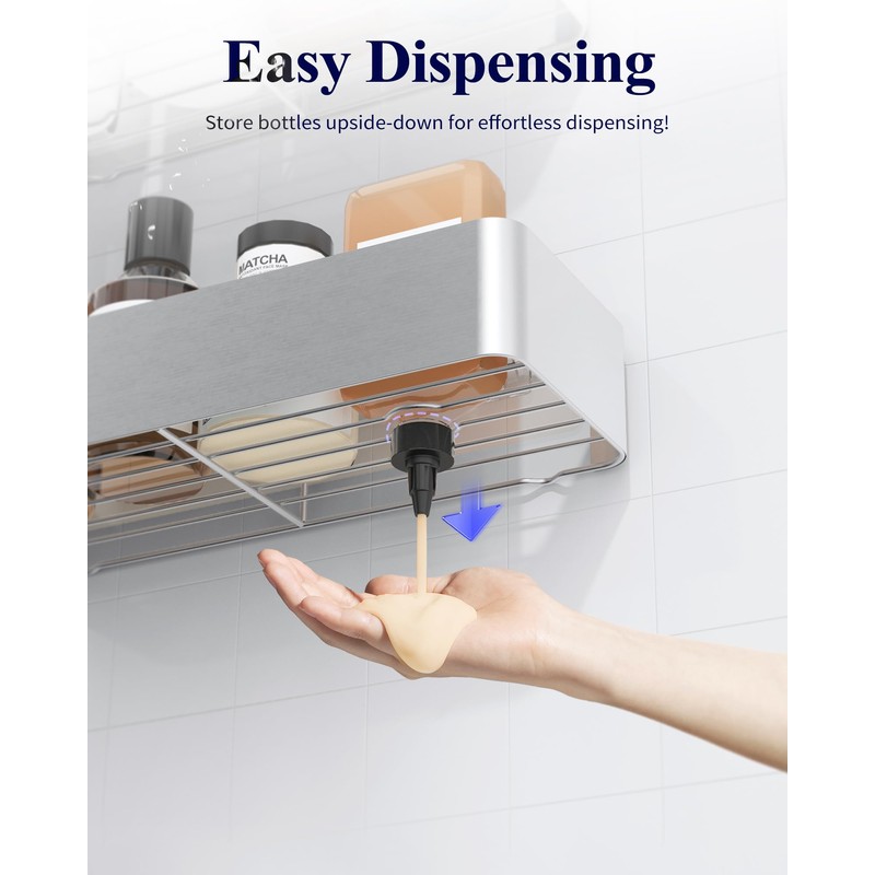 Kitsure Shower Caddy - 2 Pack Adhesive Shower Organizer, Rustproof