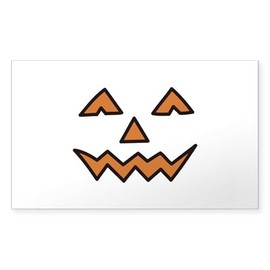CafePress Pumpkin Face Sticker Rectangle Bumper Sticker Car Decal