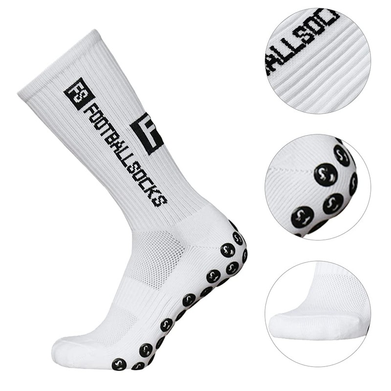 Lixada Soccer Socks, Set of 3, White + Blue +