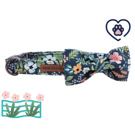 Elegant little tail Dog Collar with Bow, Soft&Comfy Cotton Bowtie Dog Collar, Summer Pet Collar Adjustable Pet Gift Dog Collars for Small Medium Large Dogs