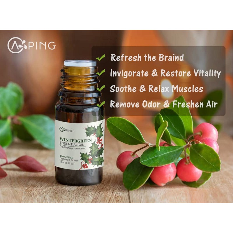 AOPING Wintergreen Essential Oil - 100% Pure Organic Natural Plant