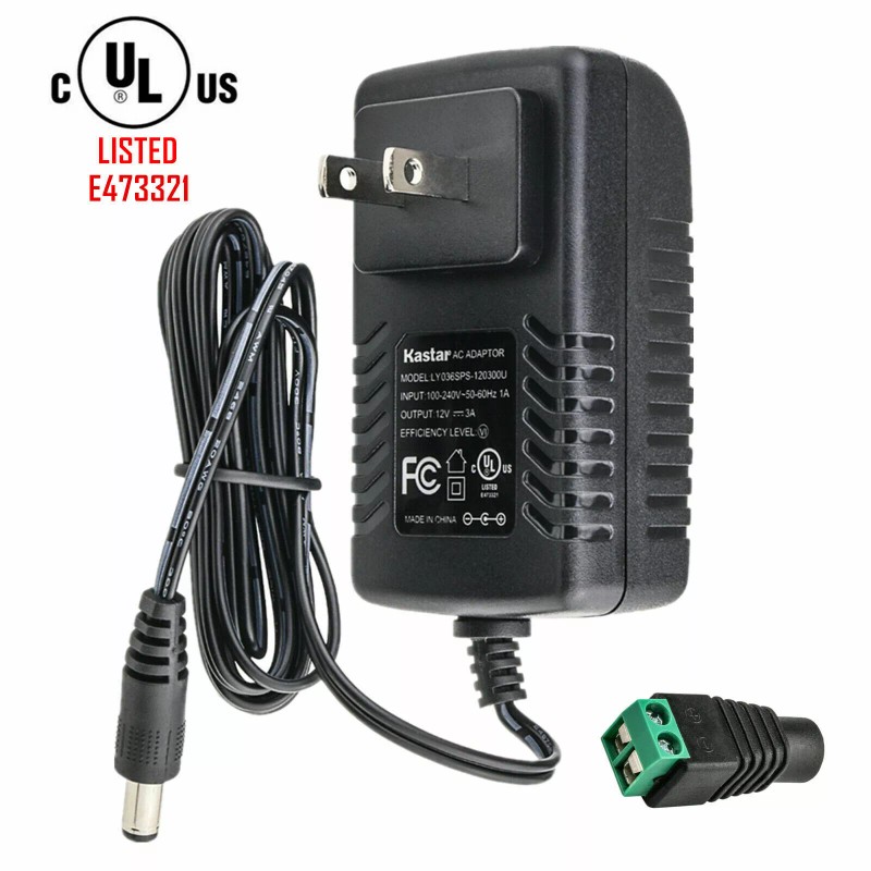 Kastar 12V 3A 36W AC to DC Adapter Power Supply