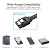 Menewstart SATA Cable V3.0 15 inches, 3 Pack, Black, Sata