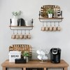 Floating Shelves for Kitchen Wall Coffee Nook with Hooks for