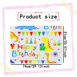 Adorable Present Wrap - Birthday Wrapping Paper Kids Will Love - Bright and Playful Dinosaur Wrapping Paper Design - Highly Desirable Present Wrapping Paper for Any Occasion.