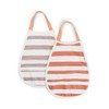 Done by Deer Pull-over bib, Stripe Papaya/Pink