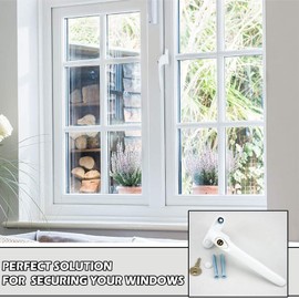 2 Heather UK White Upvc Replacement Window Handles Double Glazing Universal Inline Espag Lockable and Childproof Windows Handle Spindle with Universal Key and Fixing Screws Left or Right (2, White)