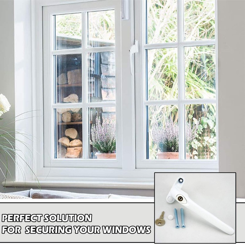 2 Heather UK White Upvc Replacement Window Handles Double Glazing