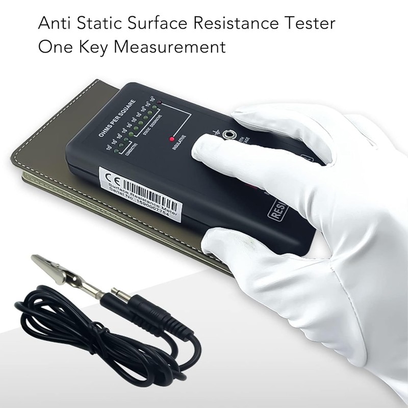 Portable Handheld Surface Resistivity Meter, with Test Lead, Automatic Range