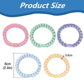 RuiChy 20 Pcs Elastic Hair Ties for Women Girls, Mixed Color Ponytail Holders Stretchy Hair Bands, Damage Free Soft Elastics Hairs Ropes Bobbles for Thick and Curly Hairs (5 Colors)