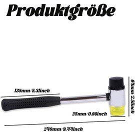 Doppelkopf Gummihammer,Gummihammer,Gummi Hammer mit Rutschfestem Griff,für Leder, Holz, Schmuck,Kunststoff, Kunsthandwerk, Nylonhammer, DIY-Projekte