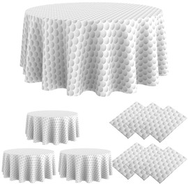 Oudain 6 Pcs Golf Tablecloth Disposable Golf Party Decorations Plastic Table Cover Golf Party Supplies Waterproof Golf Table Cloth for Round Tables Birthday Party Favors, 84 Inches