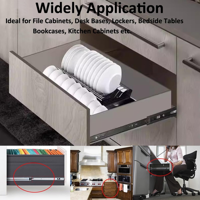 MOCNT 2 Pair (4 Piece) Heavy Duty 17mm Drawer Runners