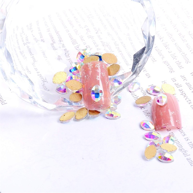 AD Beads Top Czech AB Crystal Multi-Shape Flatback Rhinestone Nail