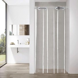 YISURE No Hook Needed Half Size Shower Curtain Liner 36x74in, Clear Stall Size PEVA Plastic Waterproof Heavy Duty Hook Free Bathroom Curtain for Single Dorm Showering Room