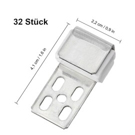 Set of 32 Sofa Spring Clips, Metal Sofa Spring Repair, Furniture Spring Set, Couch Replacement Parts for Upholstery, Furniture Spring Set for Around Furniture, Spring Clips for Furniture with 5 Holes,