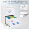 Yizosh 2 Drawer White File Cabinet with Lock, Filing Cabinets