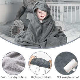 XIJEQOW Baby Bath Towel, Hooded Baby Towel, Baby Towel with Hood for Newborn, 80 x 80 cm