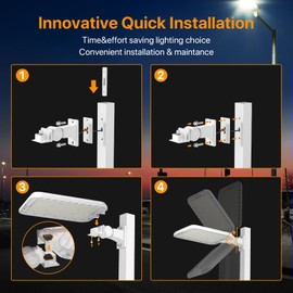 DEMILARE 300W LED Parking Lot Light, 150LM/W Dusk to Dawn Outdoor Lighting for Roadway Barn, Street Light with IP65 Waterproof 5000K Daylight 45000LM