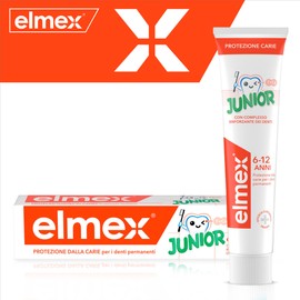 elmex Dentifricio Junior 6-12 Anni per Bambini 4x75ml | con Fluoruro Amminico | Protegge i Denti Dei Bimbi dalla Carie | Dentifricio Anticarie per Denti Permanenti | 0% Coloranti