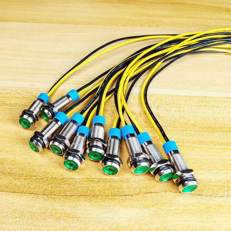 Gebildet 10pcs 6mm 1/4" 230V AC LED Metal Indicator Light