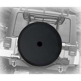 Blank Black JL Spare Tire Cover - Dealership Grade JL Tire Cover with Backup Camera Hole BUC (Fits: JL Accessories) Black Size 33 Inch