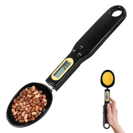 500g/0.1g Food Spoon Scale, Digital Kitchen Scale Spoon, High Accuracy Black Electronic Measuring Spoon with Digital LCD Display, Weighing Spoon Scale for Weighing Condiments, Tea, Coffee Beans