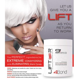 4BOND Premium Hair Bleach Powder Lightener | Blue Based Lightener | Up To 9 Levels Of Lift | Infused with Amino Acids, and Quinoa, Keratin and Baobab Proteins For Repairative Conditioning 16 Fl Oz