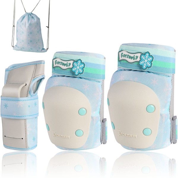 Forzueby Adult/Kids Knee Pads Elbow Pads Wrist Guards 6 in