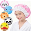 AOOWU Shower Caps for Women & Men, 5 Pcs Waterproof
