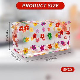 Bliceon 3 PCS Clear Pencil Case for Girls, Clear Makeup Bags, Large Transparent Pencil Case, Waterproof PVC Cosmetic Pouch Storage Bag for Women Travel Toiletries Travelling Office School Home Use