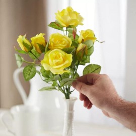 Factory Direct Craft Package of 2 Yellow Artificial Rose 14" Floral Sprays