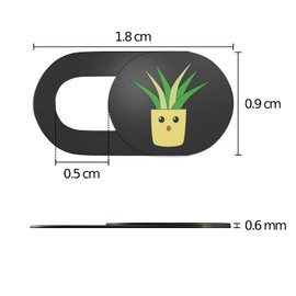 KARBOME Webcam Cover Slider Ultra Thin black | Laptop Camera cover for PC, Mac and Tablet | Plant | SET-F3