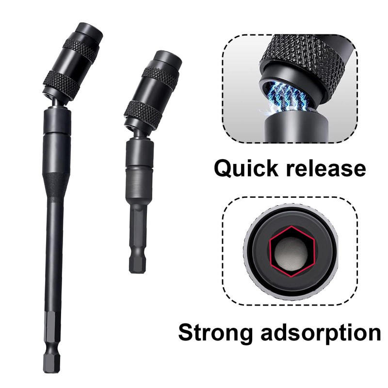 NIYATA 2 Pcs Magnetic Pivot Drill Bit Holder, 1/4" Hex