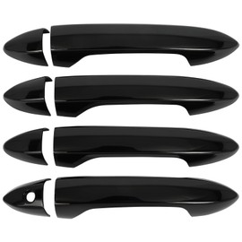 LUJUNTE Car Door Handle Cover Compatible for Honda Accord 2013-2017 Accessories Compatible for Honda Pilot 2022 2021-2016 Without Smart Key Holes (Glossy Black)