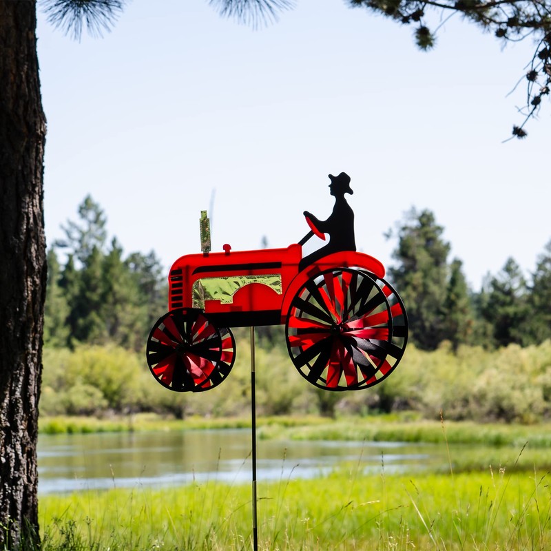 In the Breeze 2507 Red Tractor Ground Spinner, 24" Inch