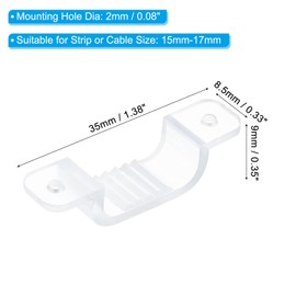 PATIKIL LED Strip Light Clips, 50 Pack Mounting Bracket Fixing Clips Clamp Holders with Screws for 15mm-17mm Neon RGB Light Cable Ribbon, Translucent