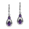 Silvershake Birthstone Gemstone 925 Sterling Silver Contemporary Drop Dangle Leverback