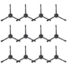 12 Pieces Side Brush Accessories for Roborock Qrevo Series,S8 Pro Ultra,Series of S7/Q7Max/Q8 Max+/Q5 Max+/Q5 Pro+/Q7/Q5/S6/S5/S4/E5/E4/E3/E2 Robot Vacuum Cleaner, Black