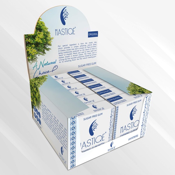 Mastiqe Sugar Free Hard Chewing Gum with Natural Mastic (Original, 12 Count)