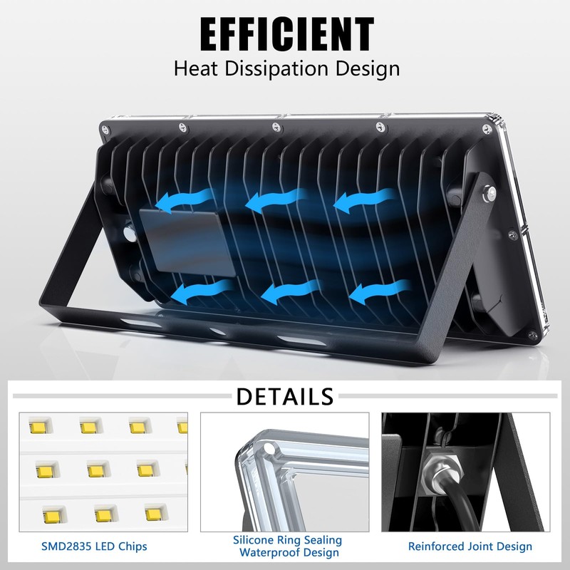 TOPAUBUB 100 W LED Floodlight Outdoor 10000 LM 1 Piece