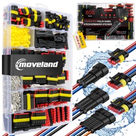 moveland Car Plug 808 Pieces – Quick Car Connector Waterproof 1/2/3/4/5/5/6 Pin – Tight Plug Car for Car, Truck, Boat, Motorcycle (Applicable Cable Diameter: 1.5 mm², 300 V, 12 A)