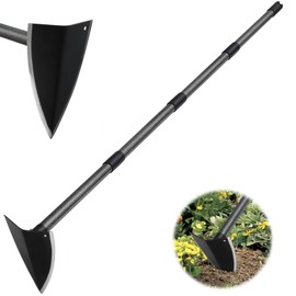 PoPoHoser Hoe Garden Tool, Triangle Hoe Gardening Weeding Tool, 72" Long Handle Heavy Duty Manual Weeder Gardening Hand Tools for Weeding, Digging, Loosening Soil